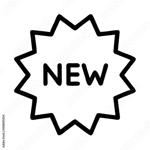 Minimalistic new product burst icon for business and marketing, outline style, promotional label