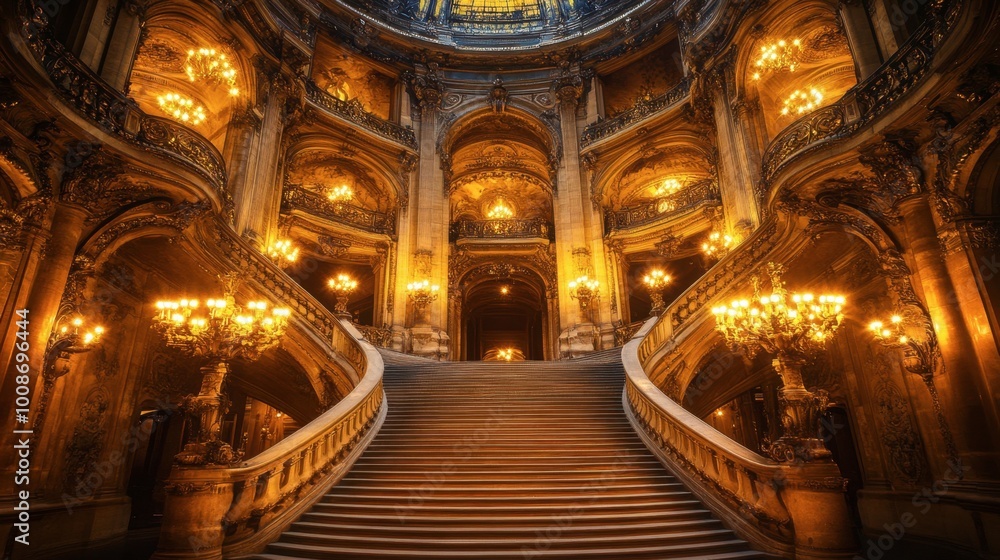 The grandiose architecture of the Palais Garnier, home to the Paris Opera. The grandiose architecture of the Palais Garnier, home to the Paris Opera.