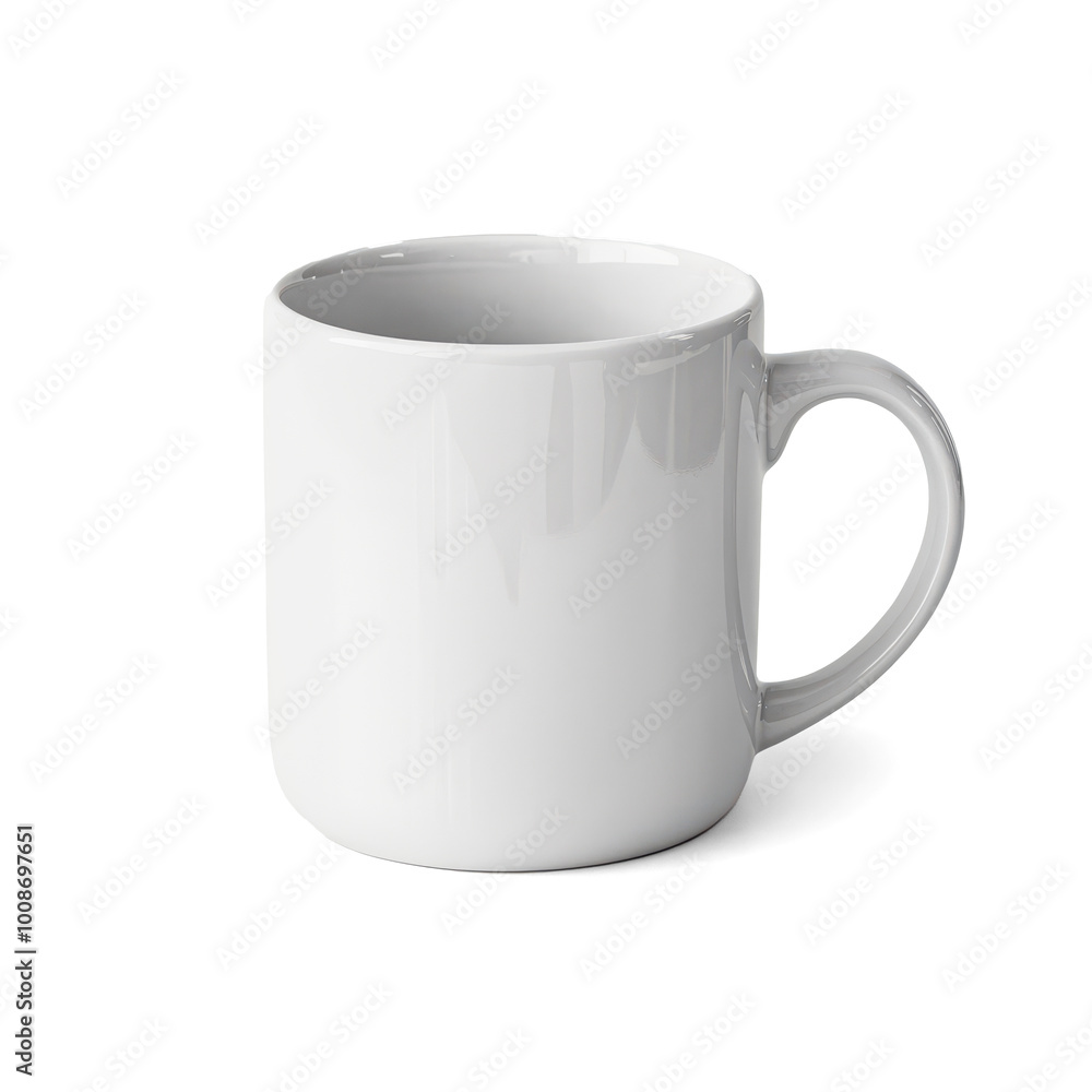 A white coffee cup sits on a white background A white coffee cup sits on a white background