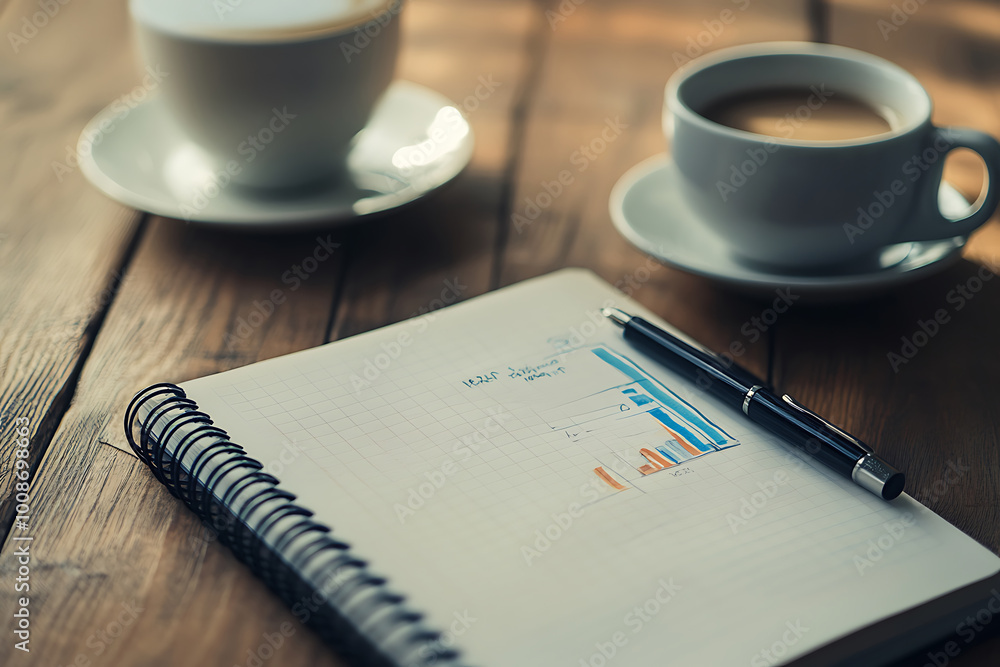 A Notebook, Pen, and Coffee, Perfect for Brainstorming Ideas. A Notebook, Pen, and Coffee, Perfect for Brainstorming Ideas.