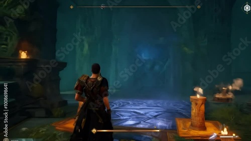 fantasy character in a magic castle role playing video game gameplay Generative AI