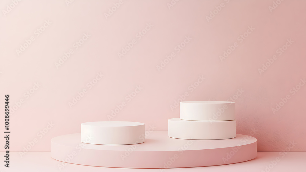 Abstract scene mockup in pastel color. The geometric shape of the podium is the background for the product. Abstract scene mockup in pastel color. The geometric shape of the podium is the background for the product.