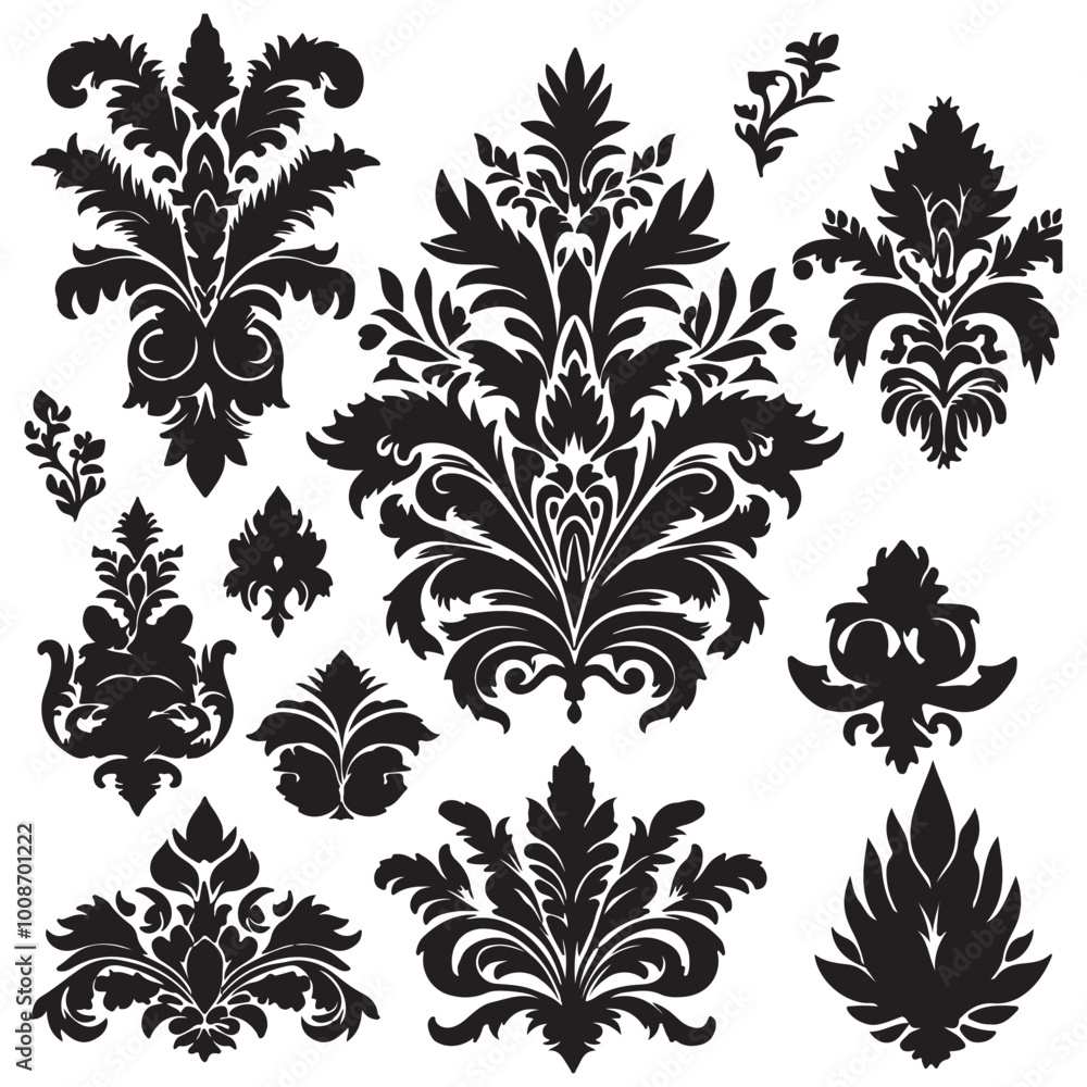 Damask Floral Pattern Vector. Arabesque Cloth ,Bandana Print vector illustration black and white art Damask Floral Pattern Vector. Arabesque Cloth ,Bandana Print vector illustration black and white art