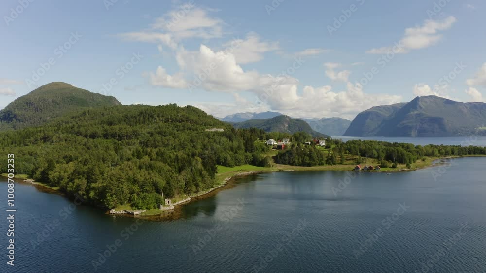 Storfjorden is a long fjord in Norway Aerial view Storfjorden is a long fjord in Norway Aerial view