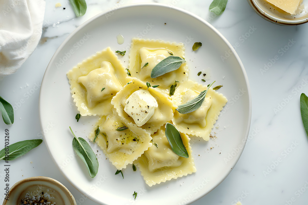 A Simple and Delicious Plate of Buttery Sage Ravioli A Simple and Delicious Plate of Buttery Sage Ravioli