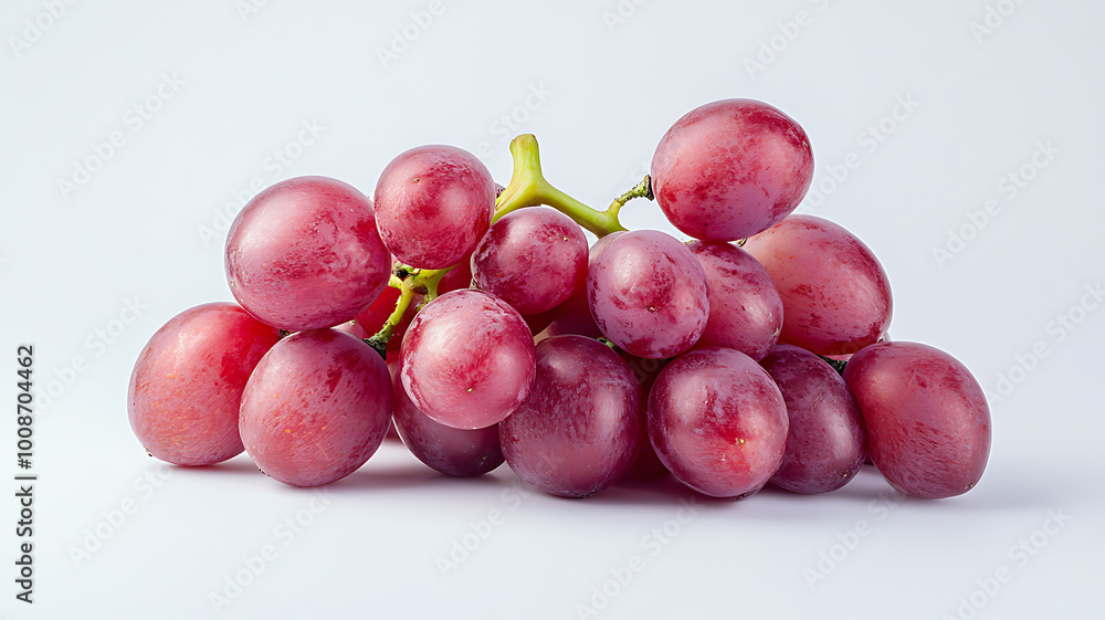 Vivid bunch of red grapes with high definition and sharp contrast, isolated on a white background, ideal for warehouse use Vivid bunch of red grapes with high definition and sharp contrast, isolated on a white background, ideal for warehouse use