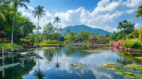 The stunning Nong Nooch Botanical Garden, filled with rare orchids, tropical plants, and beautifully landscaped grounds.