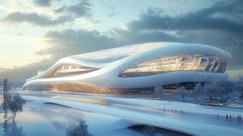 Futuristic Winter Wonderland: A Stunning Architectural Masterpiece