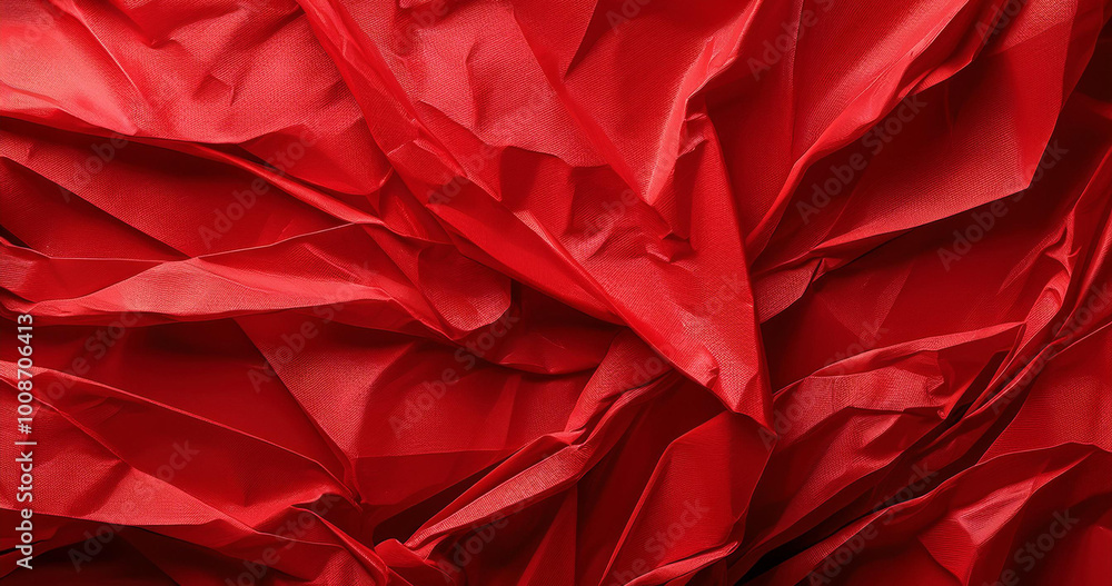Red crumpled paper texture. Red crumpled paper texture.