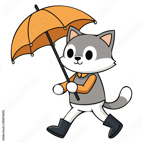 Cat with Umbrella