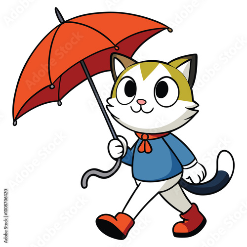 Cat with Umbrella