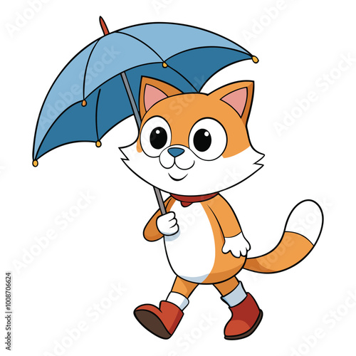 Cat with Umbrella