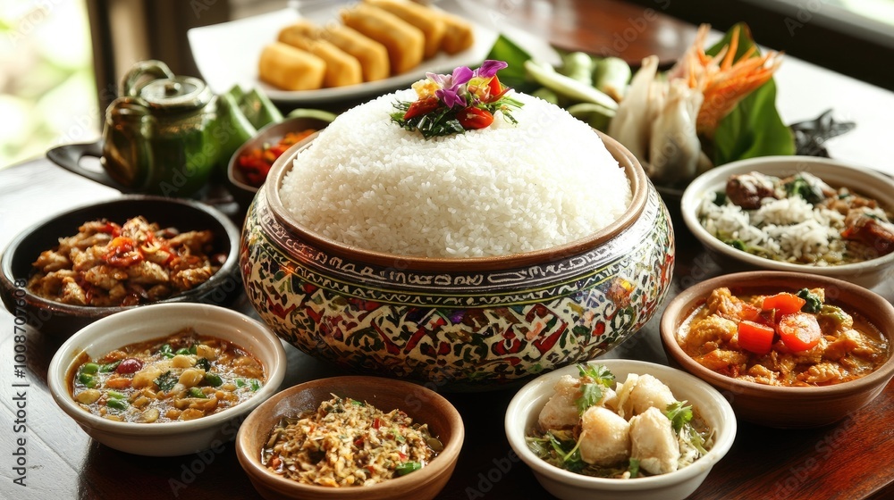 Colorful Array of Traditional Asian Dishes Colorful Array of Traditional Asian Dishes