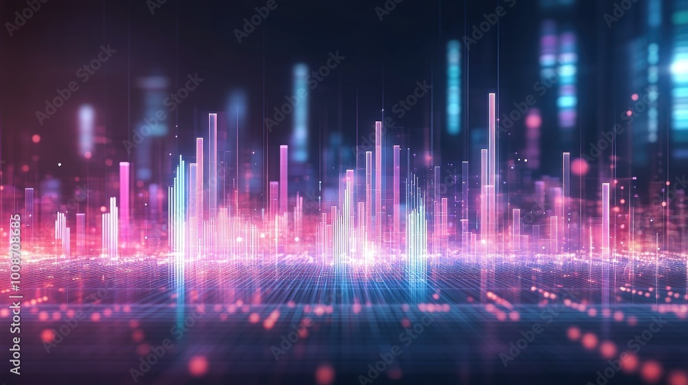 Abstract Digital Data Visualization with Colorful Bars Abstract Digital Data Visualization with Colorful Bars