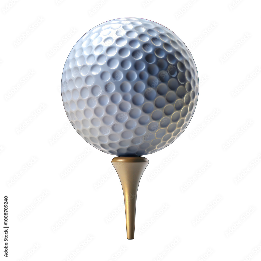 Golf ball & tee isolated on transparent background Golf ball & tee isolated on transparent background