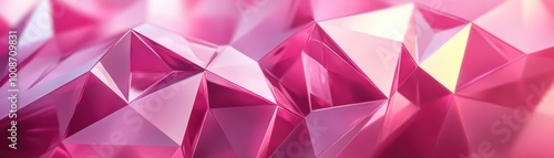 Abstract Close-Up of a Pink Geometric Crystal Structure