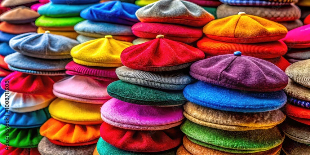 Stylish Beret Caps in Various Colors and Textures Perfect for Fashion and Seasonal Wear Accessories Stylish Beret Caps in Various Colors and Textures Perfect for Fashion and Seasonal Wear Accessories