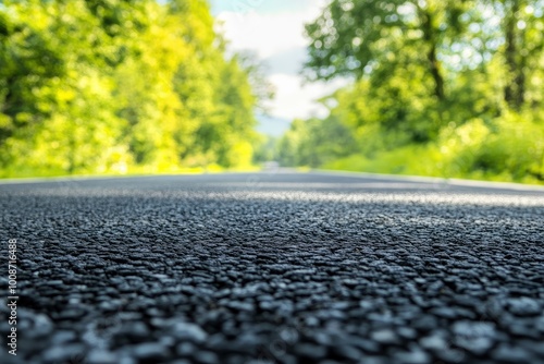 Asphalt road and beautiful natural landscape background. - generative ai