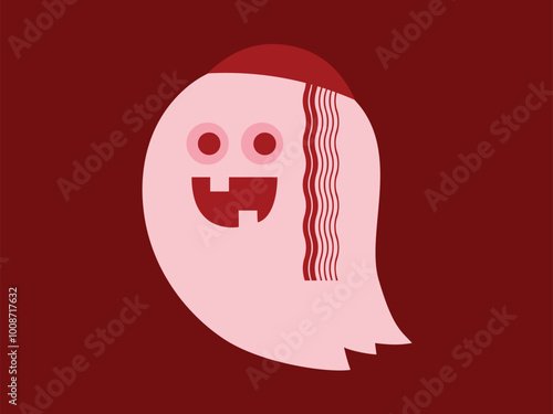 smiling ghost in a kippah with sidelocks photo