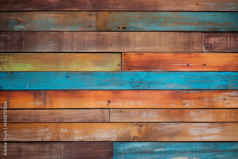 Processed collage of colored old wood planks material texture. Background for banner, backdrop Processed collage of colored old wood planks material texture. Background for banner, backdrop