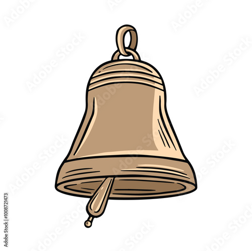 Beige bell notification symbol in retro