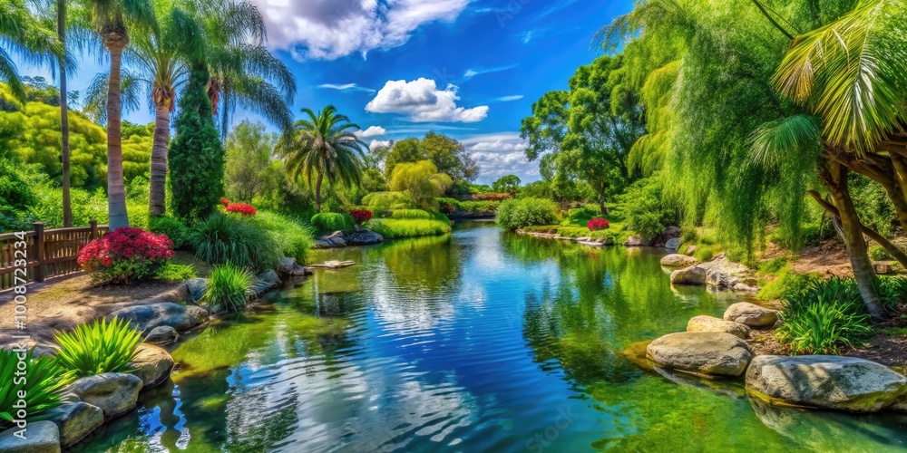 Tranquil Nature Scene at Santa Ana Wildlife Park with Lush Greenery and Serene Waterway View Tranquil Nature Scene at Santa Ana Wildlife Park with Lush Greenery and Serene Waterway View