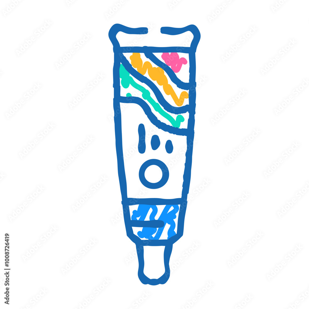 toothpaste hygiene doodle icon sketch vector. toothpaste hygiene sign. isolated symbol illustration toothpaste hygiene doodle icon sketch vector. toothpaste hygiene sign. isolated symbol illustration