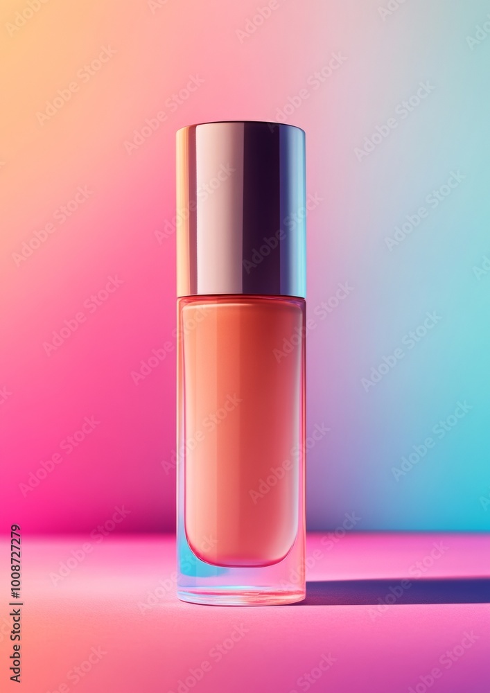 A bottle of lipstick is sitting on a table A bottle of lipstick is sitting on a table