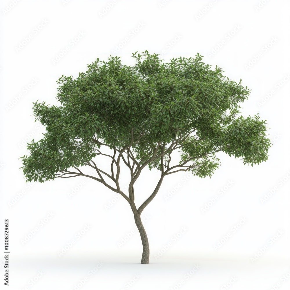 Obraz premium 3d Render Brush Tree Isolated on white background