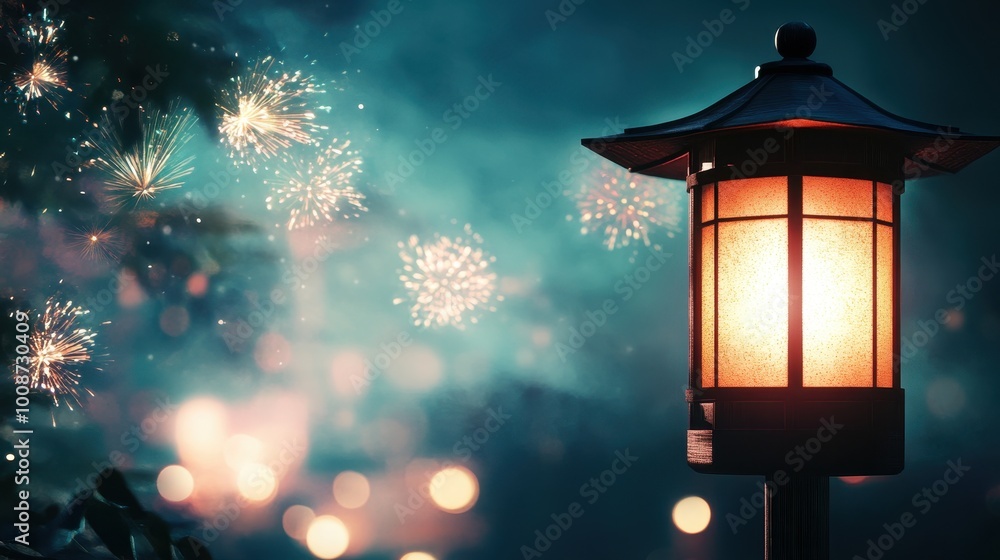 Enchanting Fireworks and Lantern Light - A Captivating Celebration Enchanting Fireworks and Lantern Light - A Captivating Celebration