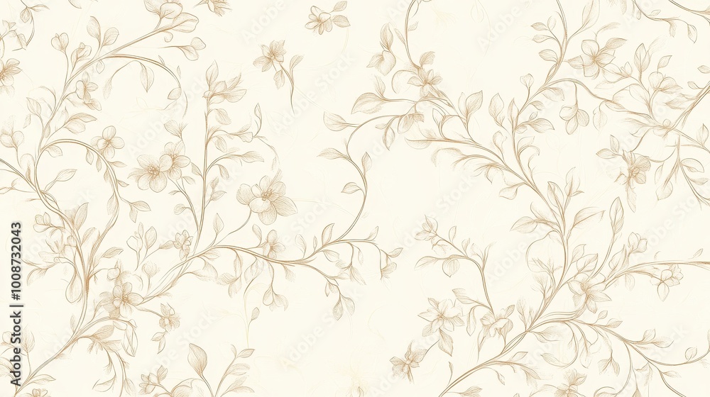 Delicate Floral Pattern in Neutral Tones Delicate Floral Pattern in Neutral Tones