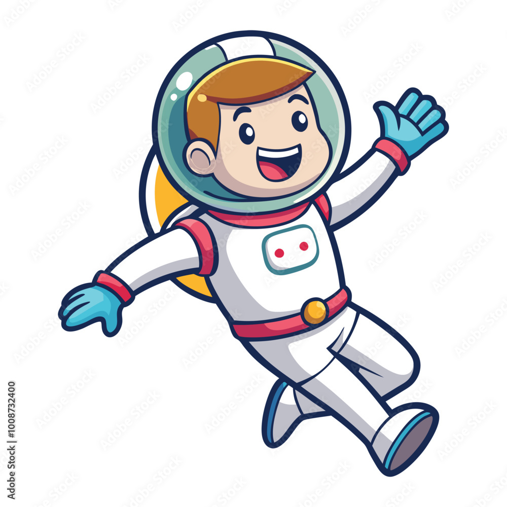 Happy Astronaut Jumping Cartoon Vector Icon Illustration. Happy Astronaut Jumping Cartoon Vector Icon Illustration.