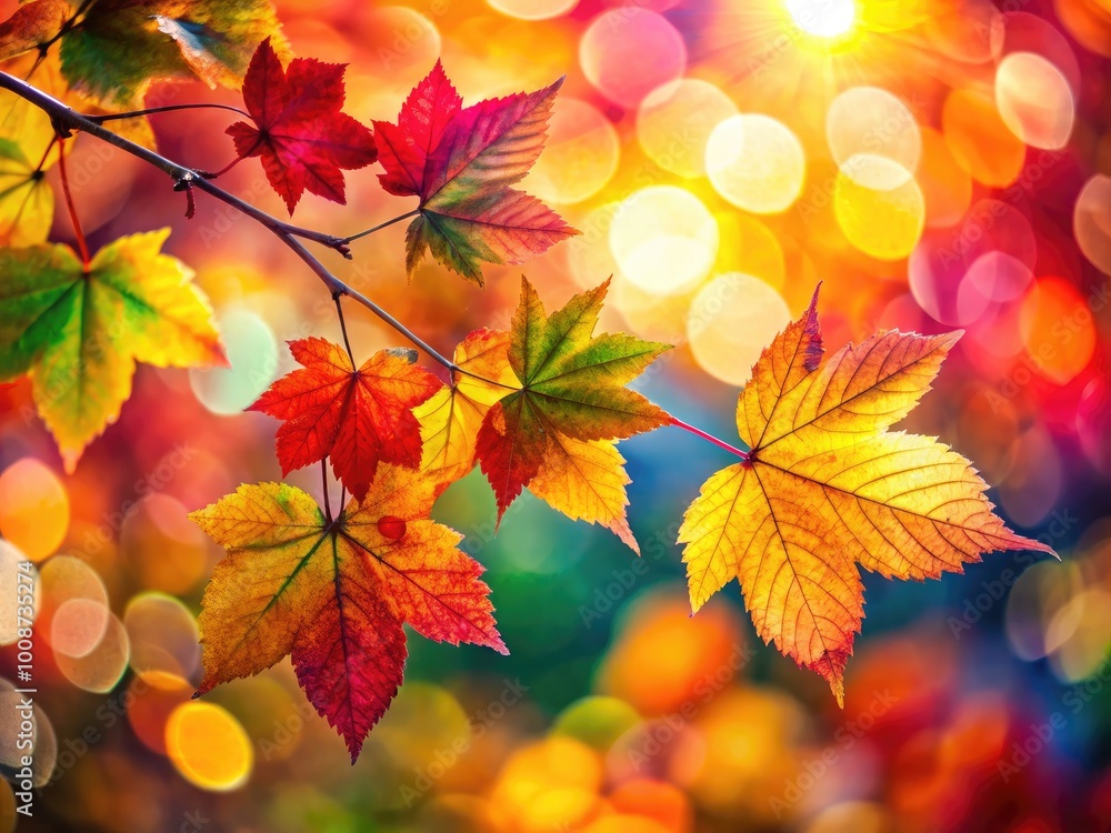 Vibrant Autumn Background with Colorful Leaves and Soft Natural Light for Seasonal Designs and Themes Vibrant Autumn Background with Colorful Leaves and Soft Natural Light for Seasonal Designs and Themes