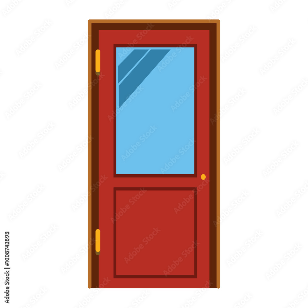 Door icon. Home architecture and building theme. Isolated design. Design elements of house door illustration made of wood gives a natural impression Door icon. Home architecture and building theme. Isolated design. Design elements of house door illustration made of wood gives a natural impression