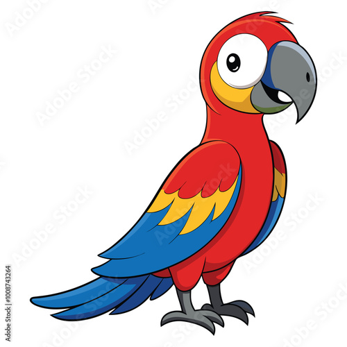 Happy macaw bird cartoon