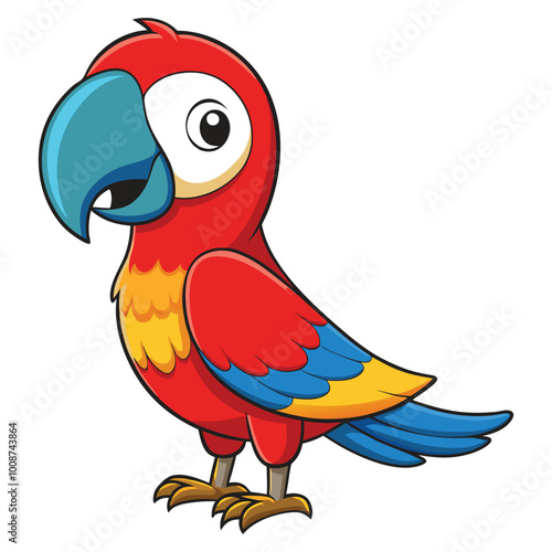 Happy macaw bird cartoon