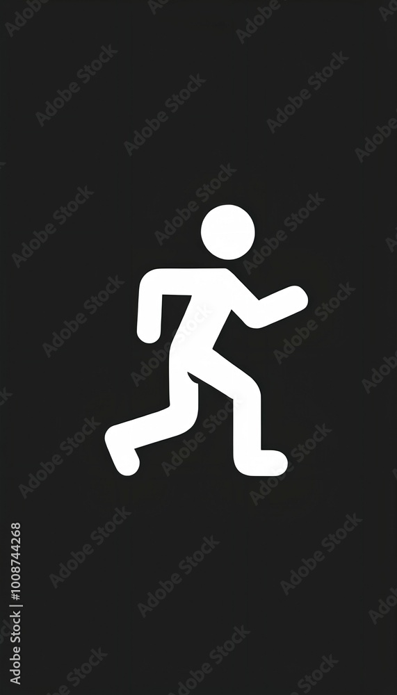 An icon illustration image of a single running person, runner man figure, An icon illustration image of a single running person, runner man figure,