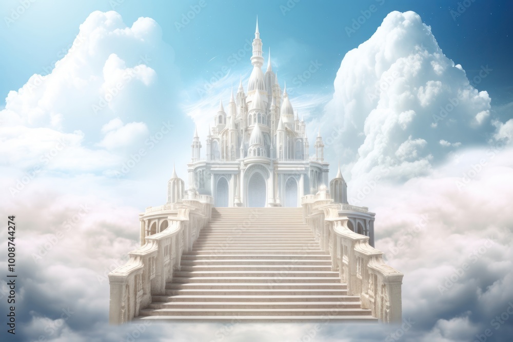 Fototapeta premium Heaven architecture staircase landscape.