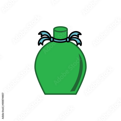 Perfume bottle icon. Flat illustration of perfume bottle icon for web design. icon of a bottle of traditional Chinese mainland liquor. Natural green color