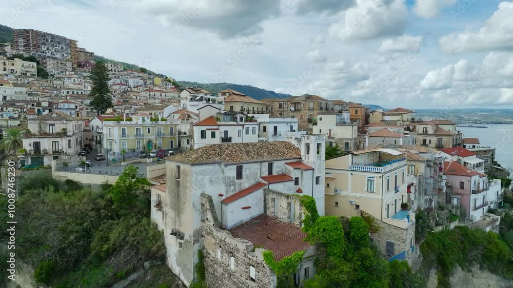 Pizzo from a drone, Calabria, Italy, Europe Pizzo from a drone, Calabria, Italy, Europe