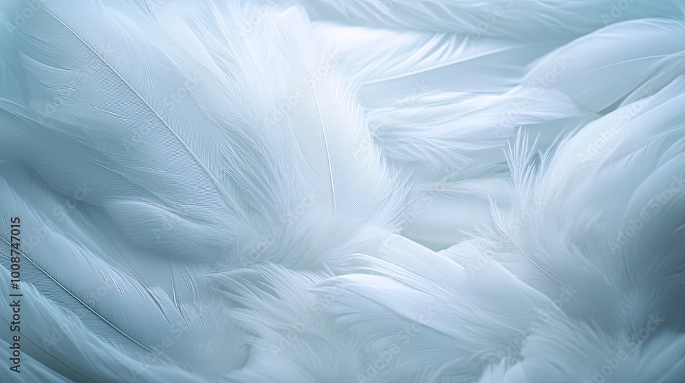 Soft, white feathers arranged in a gentle pattern. Use this image to represent purity, innocence, or lightness. Soft, white feathers arranged in a gentle pattern. Use this image to represent purity, innocence, or lightness.