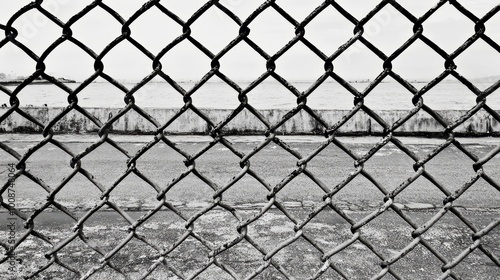 Full frame shot of a chain link fence, highlighting its textured surface and robust design, ideal for construction, security, and urban environments