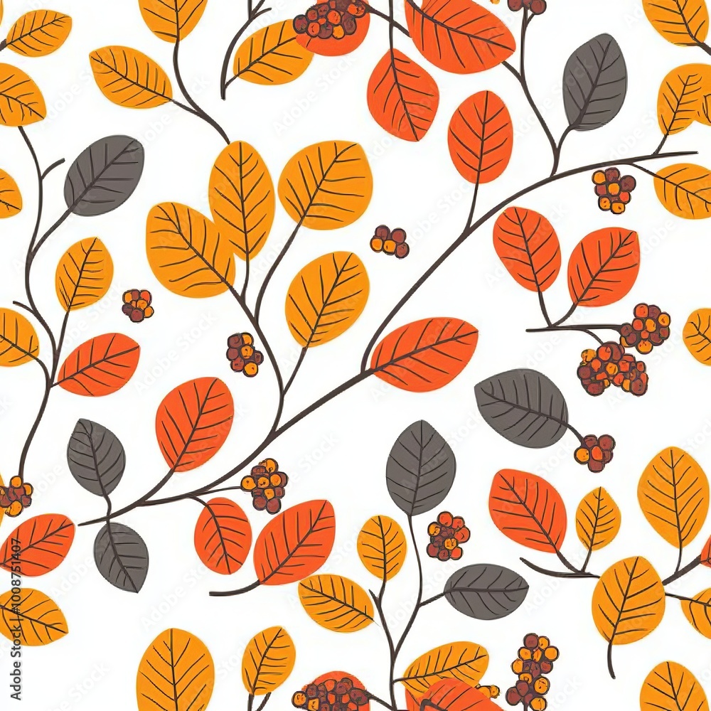 Obraz premium An autumnal pattern with a seamless design.