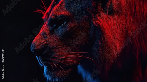 Lion Animal Abstract Wallpaper. Contrast Background Panth photo