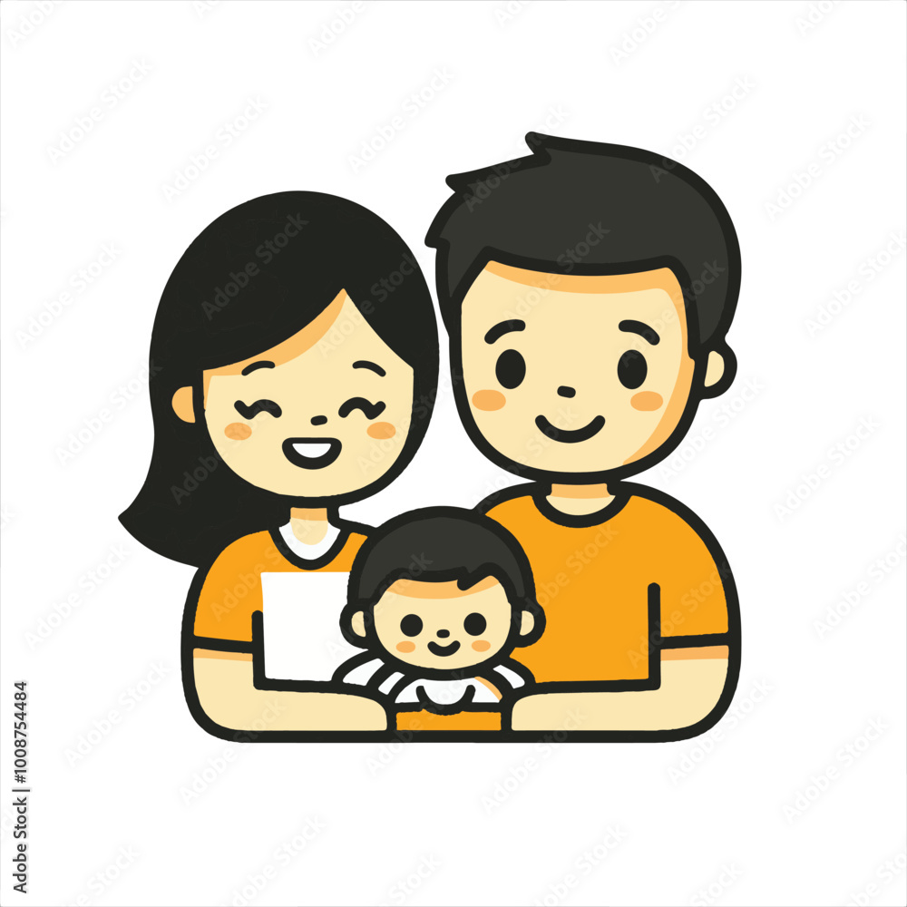 A simple line drawing of a family , young couple, teenage children. vector illustration
A simple line drawing of a family , young couple, teenage children. vector illustration