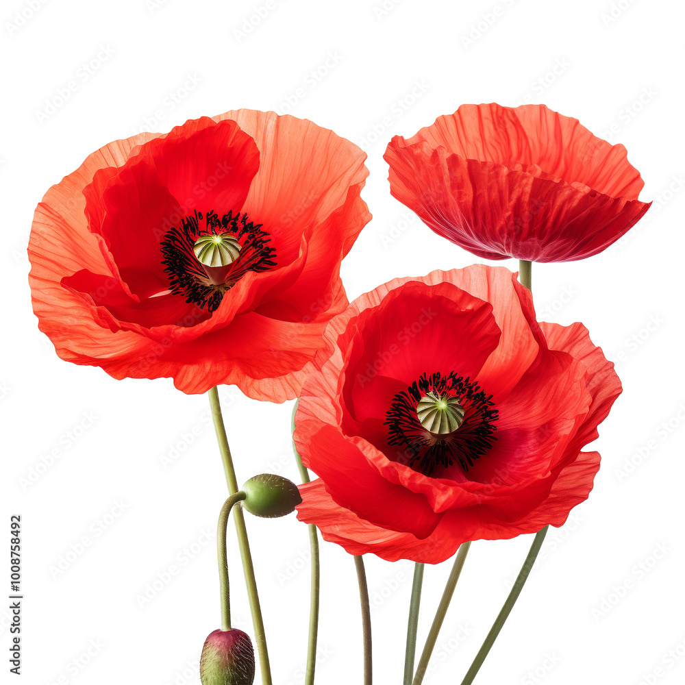 Obraz premium Beautiful poppy flower isolated on white.