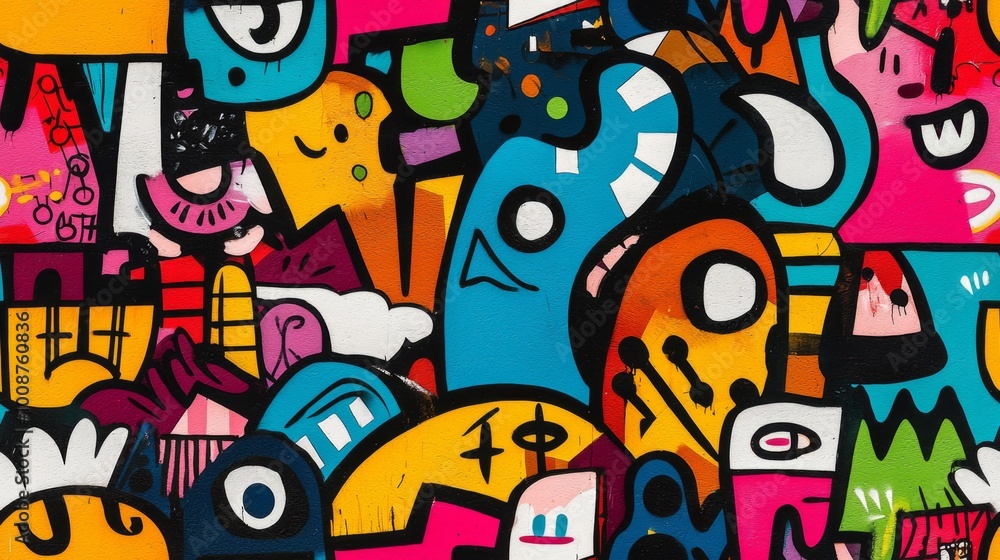 Abstract urban street art graffiti seamless pattern. Urban style modern background wallpaper Abstract urban street art graffiti seamless pattern. Urban style modern background wallpaper