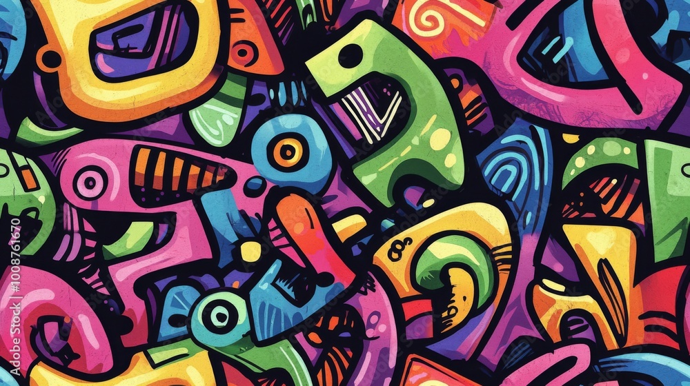 Abstract urban street art graffiti seamless pattern. Urban style modern background wallpaper Abstract urban street art graffiti seamless pattern. Urban style modern background wallpaper