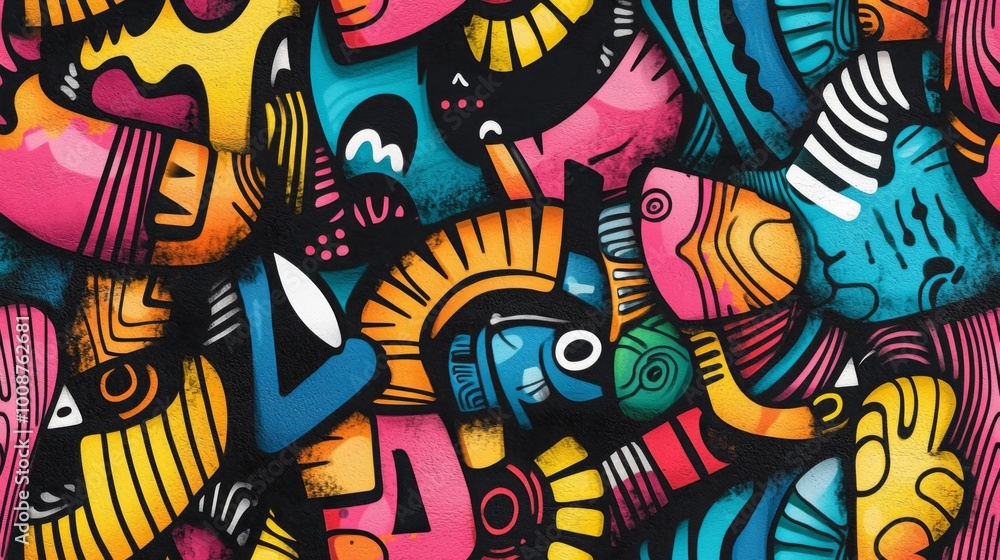 Abstract urban street art graffiti seamless pattern. Urban style modern background wallpaper Abstract urban street art graffiti seamless pattern. Urban style modern background wallpaper