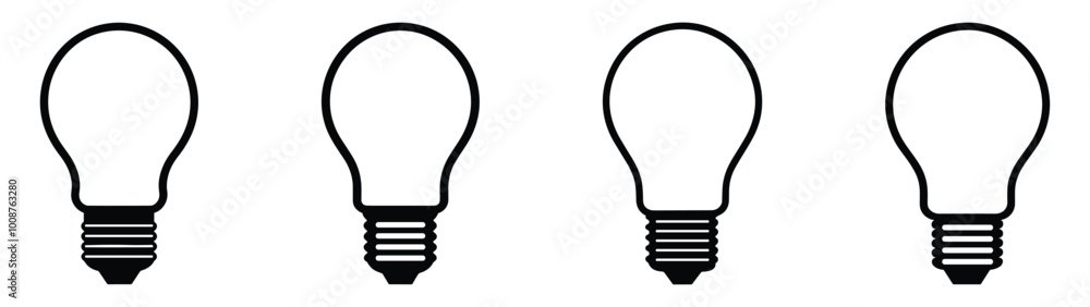 Obraz premium Bulb lamp icons set. Editable stroke.